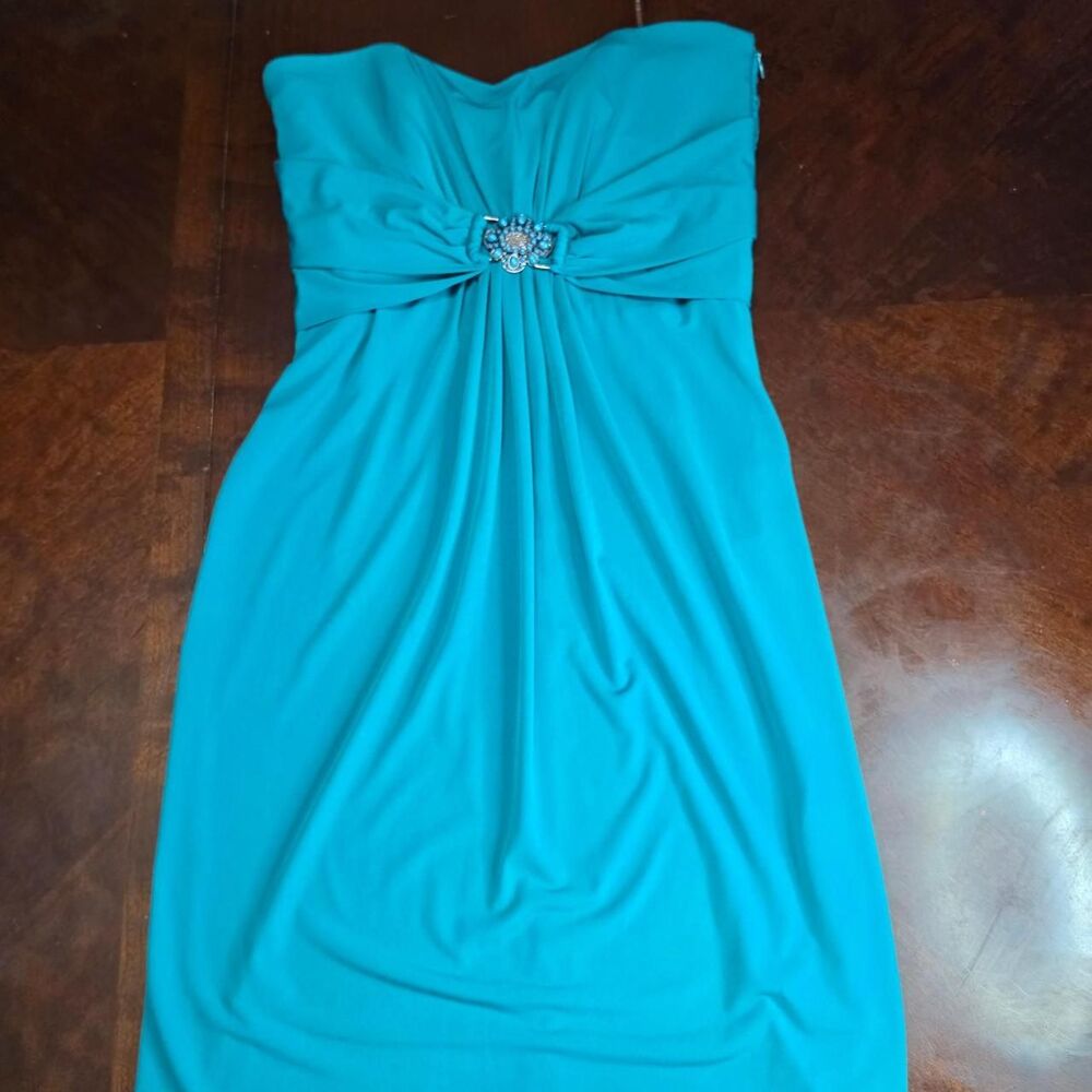 Vintage Laundry by Shelli Segal Turquoise and Silver Dress